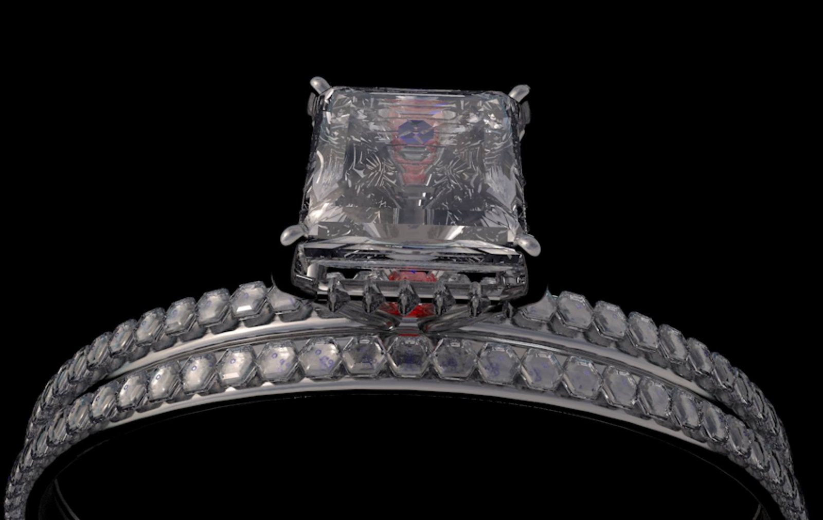 A 3D rendering of the ring, dark background. This is a previsualization, not a photograph.